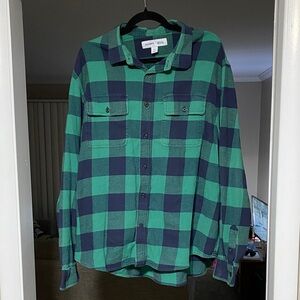 Old Navy Plaid Shirt in Green and Navy - Size XXL